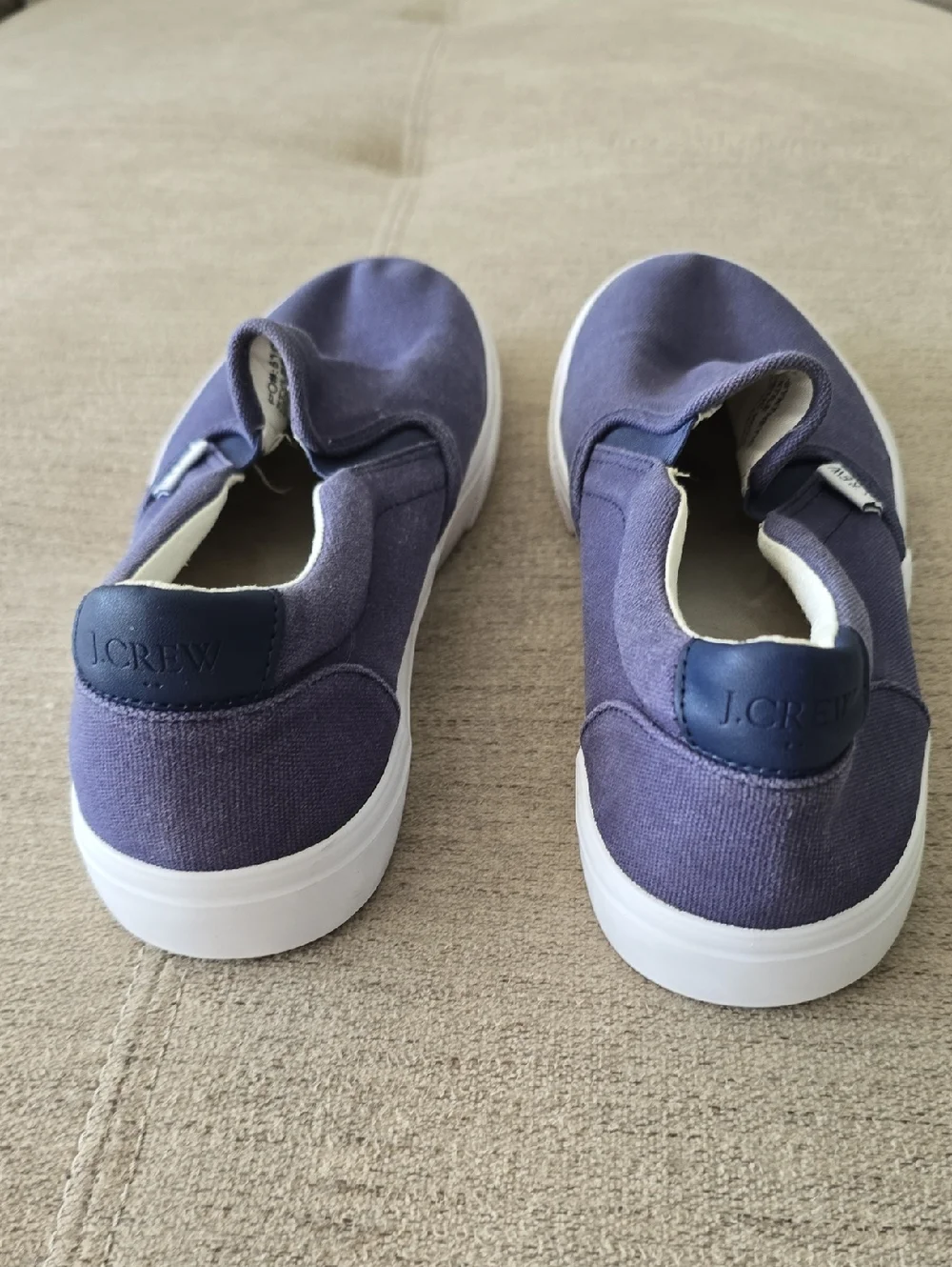 J.Crew Navy Slip-On Canvas Sneakers Sz 10 - Picture 8 of 9